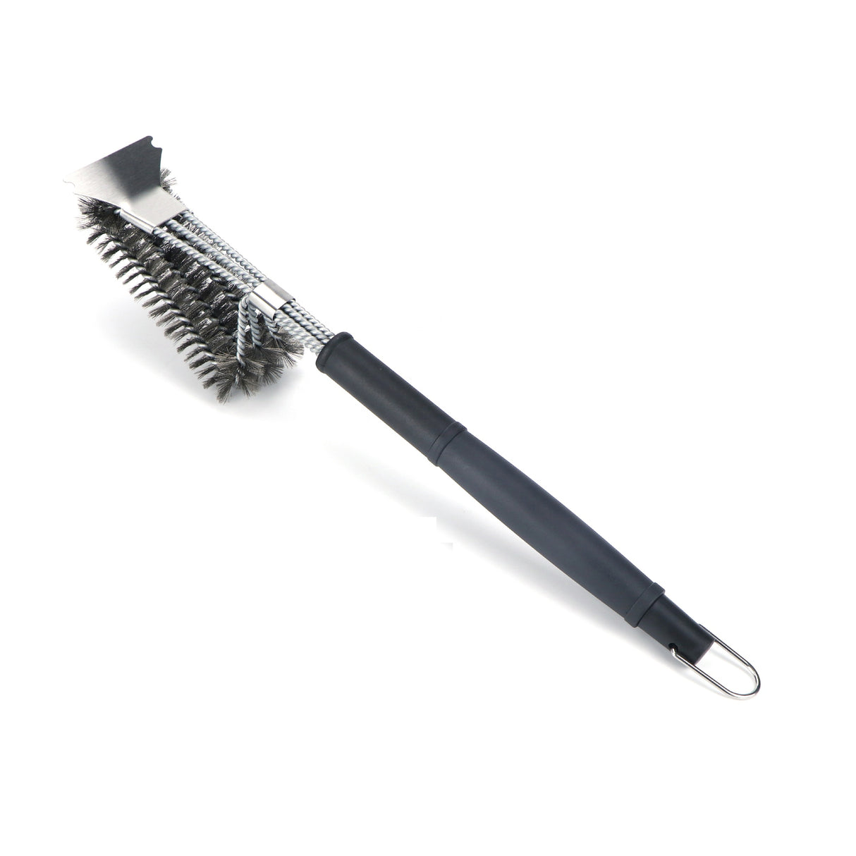 3-in-1 BBQ Grill Brush Scraper, Stainless Steel Wire, Premium Grill Cleaning Tool