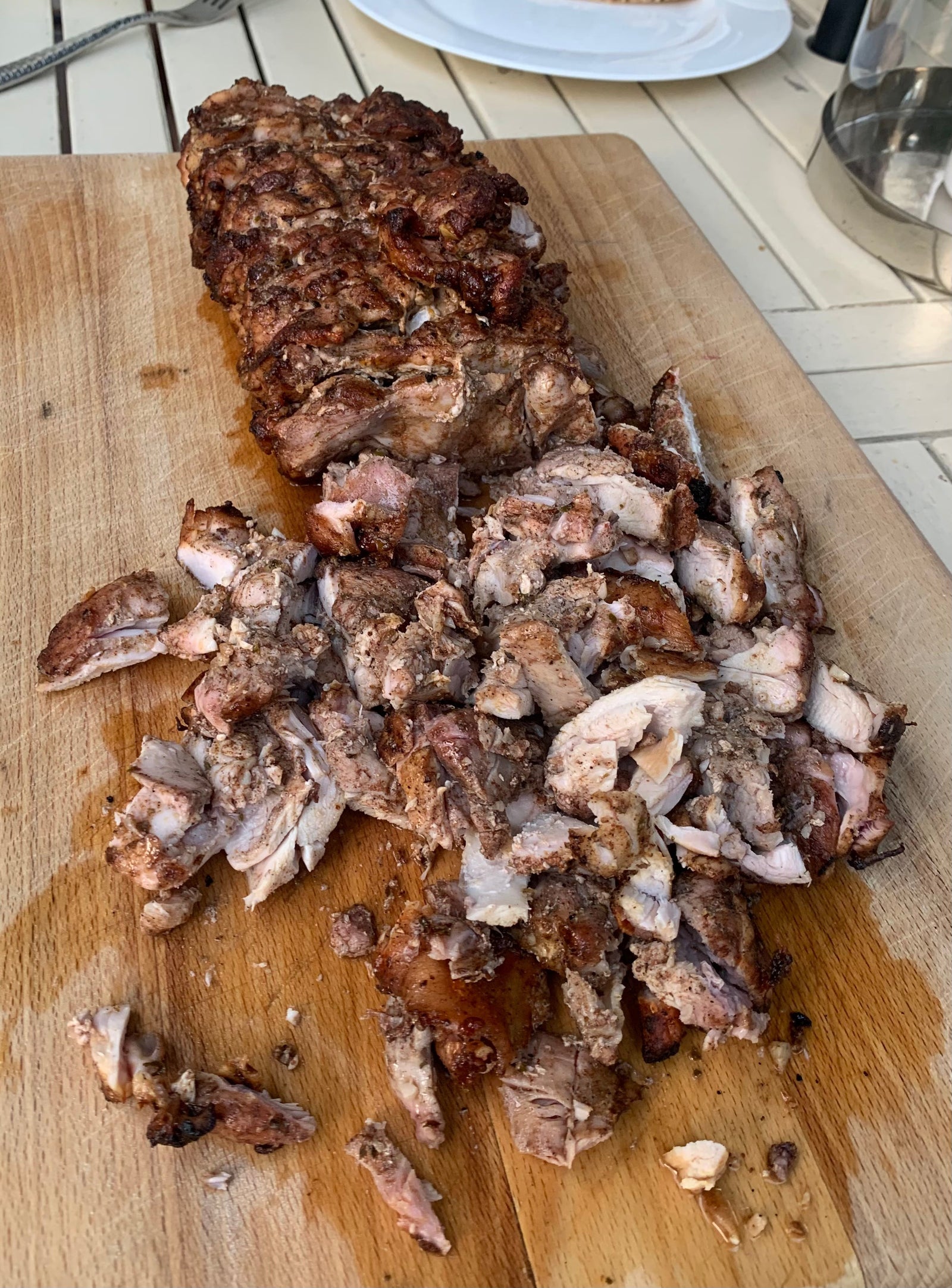 Rotisserie middle eastern style chicken kebab