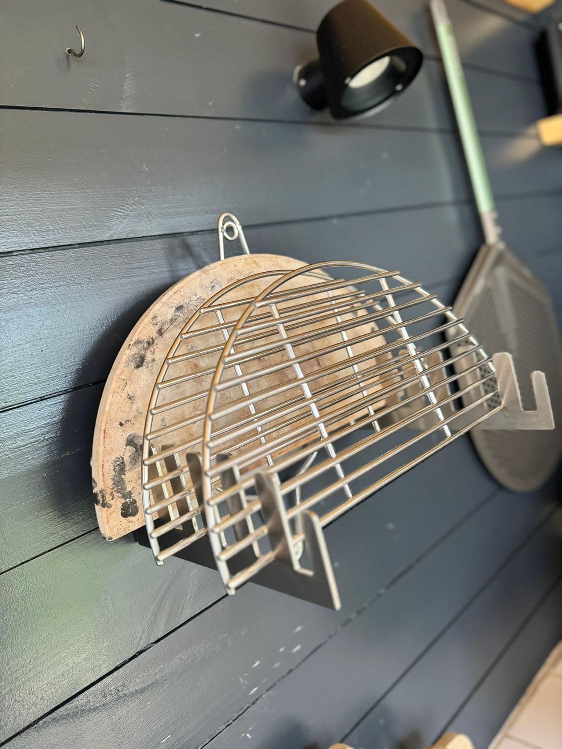 Kamado Grill Stainless Steel Half Moon Storage Rack, Accessory Holder