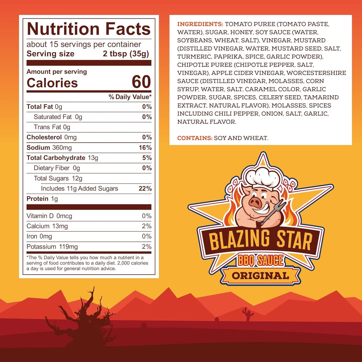 Blazing Star 'Original' BBQ Sauce 545g (19.25oz)