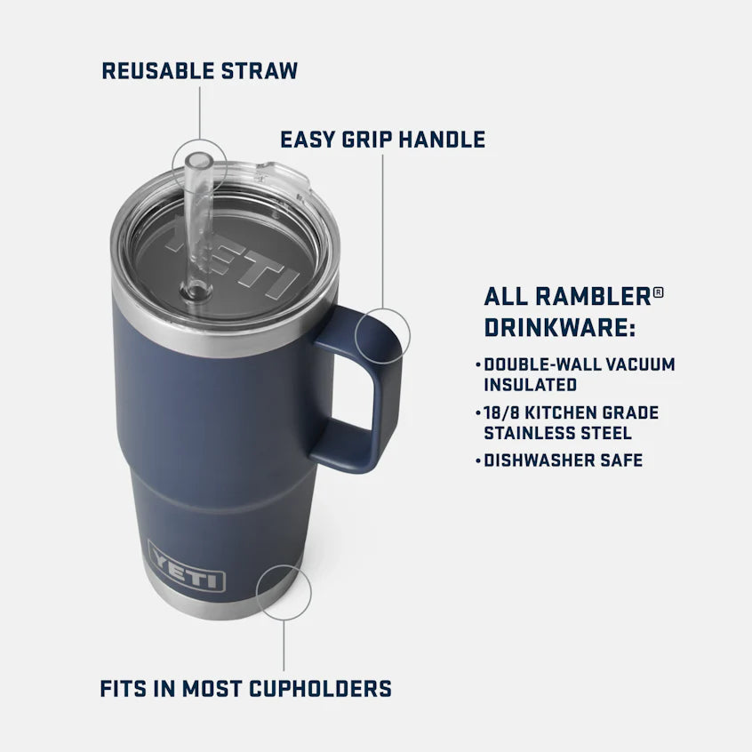 Yeti Rambler 25oz Straw Mug
