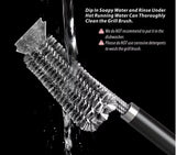 3-in-1 BBQ Grill Brush Scraper, Stainless Steel Wire, Premium Grill Cleaning Tool